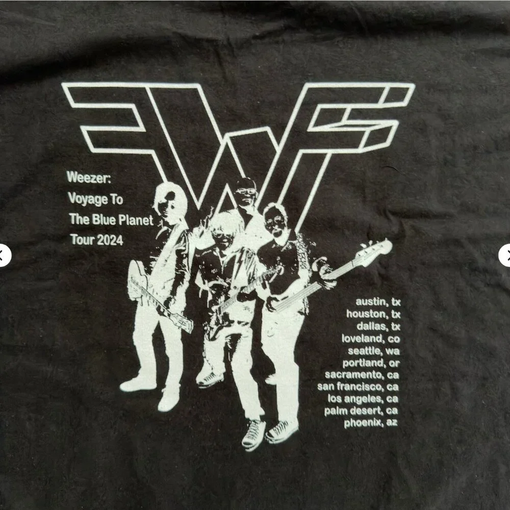 Weezer Voyage to the Blue Planet 2024 Tour Graphic T Shirt Black 2XL - Picture 5 of 7